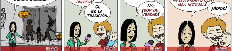 Lahna's Breaking News Halloween - Spanish - LanguageComics.com